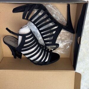 Worthington Black Strappy Heels